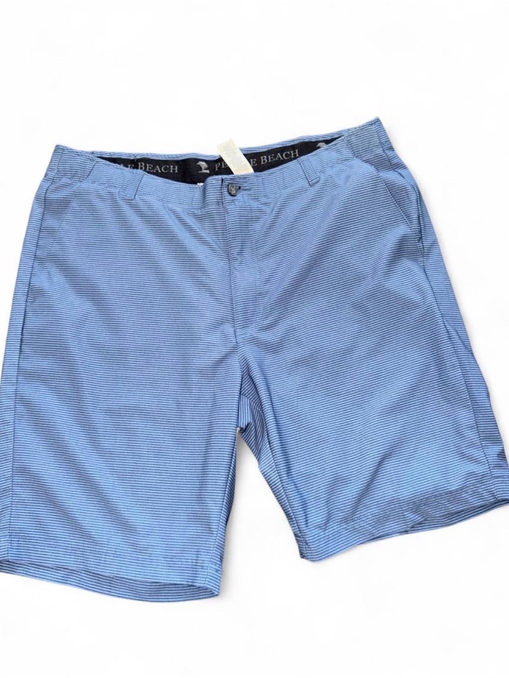 Pebble Beach Light Blue Micro-Stripe Flat-Front Shorts